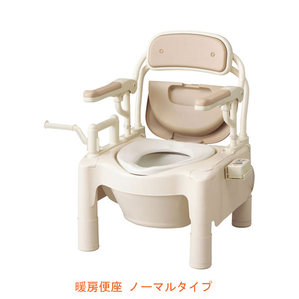 安寿 ポータブルトイレFX-CPはねあげ “はねあげちびくまくん” 暖房便座 ノーマルタイプ 534-520 アロン化成 介護用品の通販は