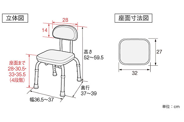 背付シャワーベンチ Mini-S 536-202 536-203 アロン化成 介護用 風呂椅子 介護 浴室 椅子 介護用品_2