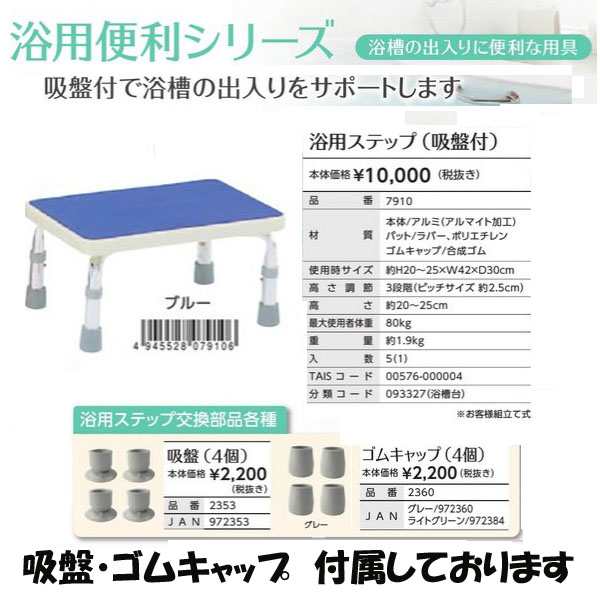 最安値に挑戦!!島製作所 浴用ステップ 吸盤付 7910 浴槽用イス 介護 用