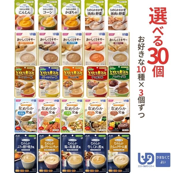 選べる10種×3個 仕かける 介護食 レトルト やわらか食 かまなくて好いたらしい おかず まとめ買い おテスト作業 張り付ける食 カテゴリー化4 老いらく者 ミキサー食 飲み込むこと食 介護装具