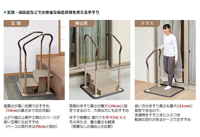 パナソニック エイジフリー 歩行サポート手すり スムーディ ステップサポート 両手すり 踏み台2段 XPN-L80656 介護 介護用品