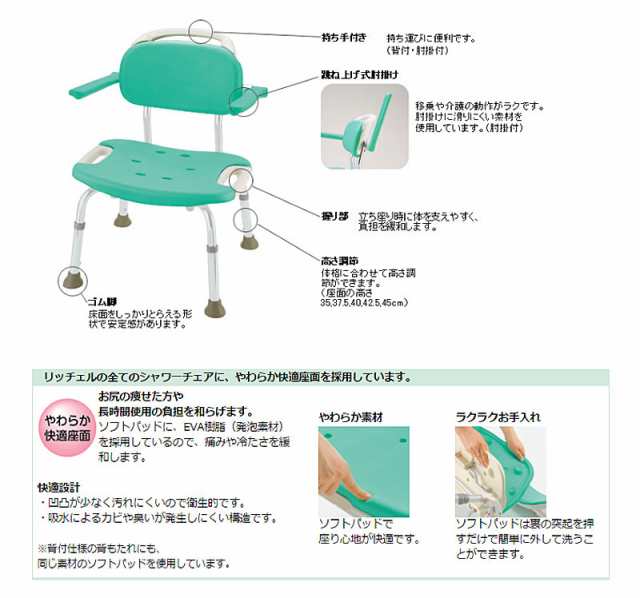 リッチェル やわらかシャワーチェア 背なしワイド 入浴用品 入浴用いす お風呂用椅子 ワイドタイプ 介護用品｜au PAY マーケット