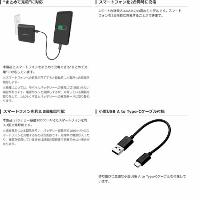 宅配便 エレコム Ac充電器一体型モバイルバッテリー 2in1 Elecom Ac充電器 モバイルバッテリー スマホ スマートフォン 軽量 大容量 かわの通販はau Pay マーケット クリックトラスト