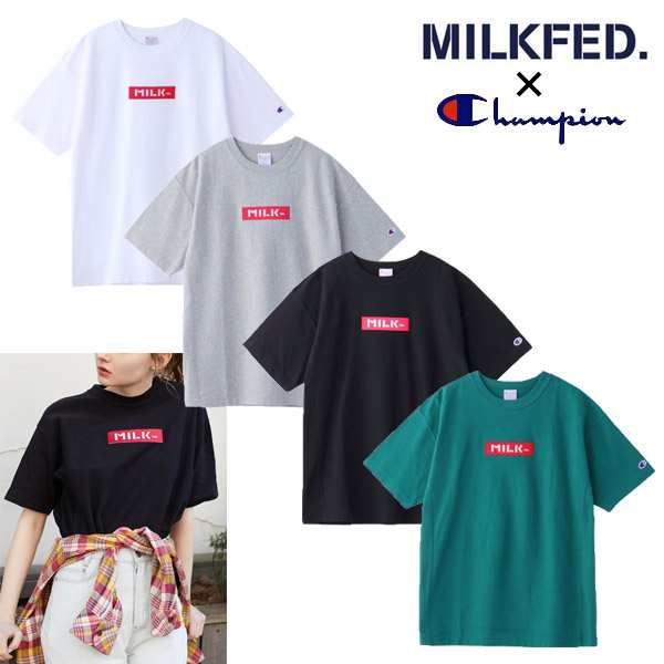 ネコポス対応 送料無料 ミルクフェド Tシャツ コラボ レディース Milkfedxchampion S S Tee Bar Red の通販はau Pay マーケット Spoon