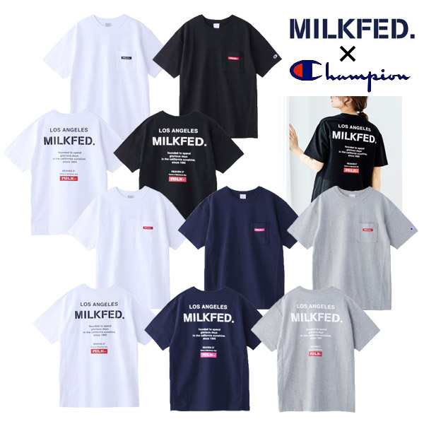 ネコポス対応 送料無料 ミルクフェド Tシャツ コラボ レディース Milkfedxchampion Pocket S S Tee の通販はau Pay マーケット Spoon