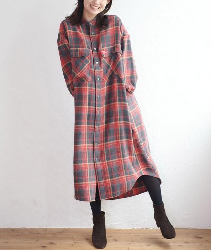 ミルクフェド Milkfed ワンピース ドレス シャツワンピ Back Logo Plaid Shirt Dress グレー グリーン ネイビー の通販はau Pay マーケット Spoon