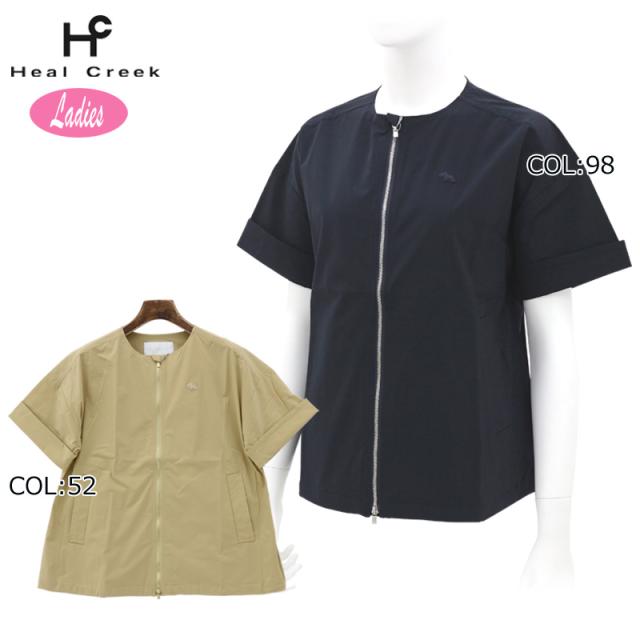 ヒールクリーク Heal Creek 002-41212 レディース 半袖ベスト ストレッチ クルーネック ＵＶカット ゴルフウェア スポーツウェア 秋冬