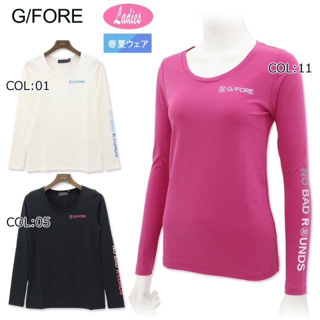 G/FORE (GFORE) ジーフォア 073214056 レディース 長袖 ロングＴシャツ クルーネック 丸首 ゴルフウェア スポーツウェア 春夏