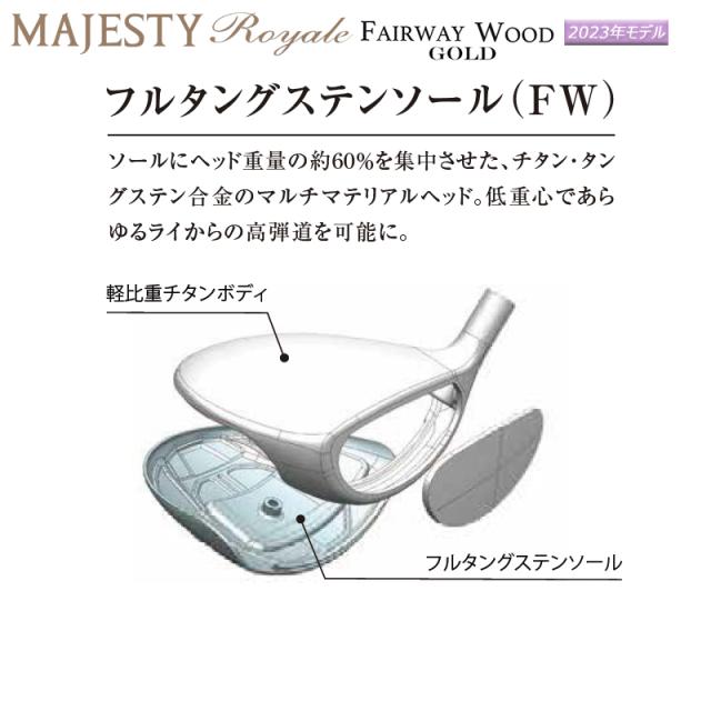 マジェスティ ゴルフ(MAJESTY GOLF) 2023 ロイヤル (Royale) ゴールド フェアウェイウッド 右用 MAJESTY LV550 GOLD カーボンシャフト_6