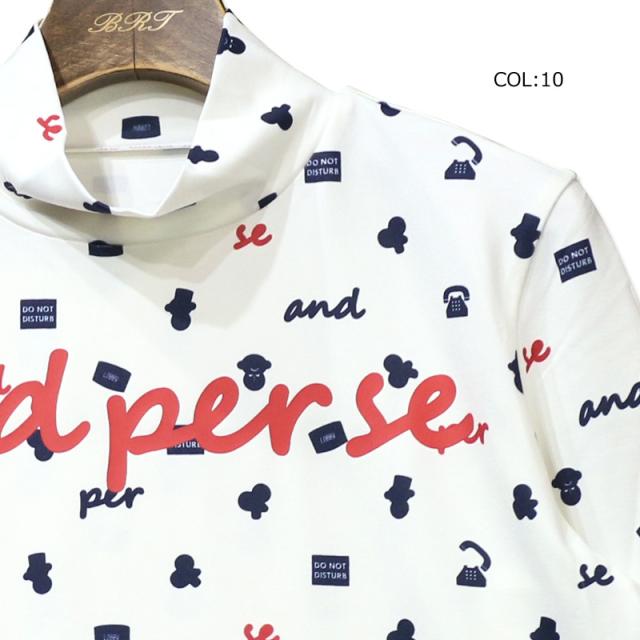 アンパスィ】人気ラバーロゴ×袖ロゴネーム 長袖ゴルフハイネック