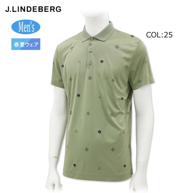 2025年春夏モデル ジェイリンドバーグ J.LINDEBERG 071-23244 メンズ ポロシャツ クラブハウスモチーフ ゴルフウェア スポーツウェア 春夏