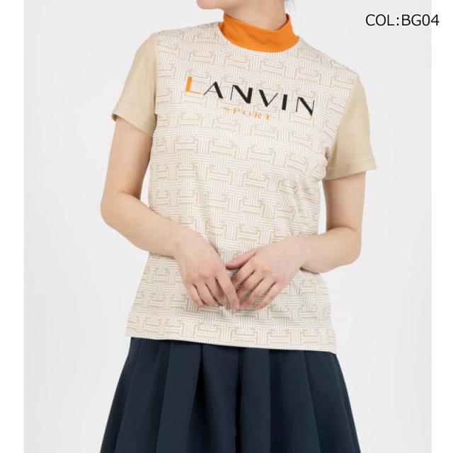 【ネコポス配送可能】 ランバン LANVIN VG5SHS42L レディース モックネック半袖シャツ ＵＶカット吸汗 クーリング効果 サンスクリーン ゴルフウェア スポーツウェア 春夏_1