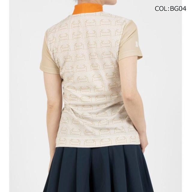 【ネコポス配送可能】 ランバン LANVIN VG5SHS42L レディース モックネック半袖シャツ ＵＶカット吸汗 クーリング効果 サンスクリーン ゴルフウェア スポーツウェア 春夏_3