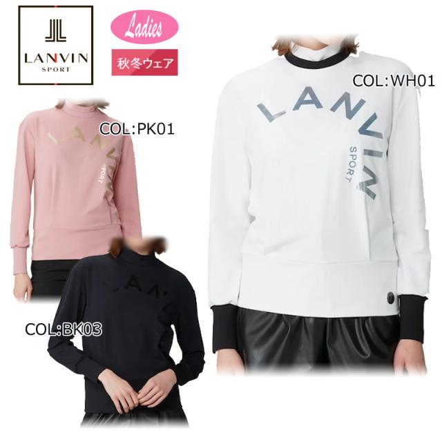 ランバン LANVIN VG4FLS50L レディース プリントデザイン モックネック 長袖シャツ 蓄熱保温 ゴルフウェア スポーツウェア 秋冬