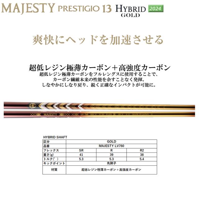 マジェスティ ゴルフ(MAJESTY GOLF) 2024 プレステジオ 13 ゴールド (PRESTIGIO13) フェアウェイウッド 右用 MAJESTY LV760 GOLD カーボンシャフト_8
