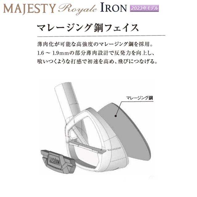マジェスティ ゴルフ(MAJESTY GOLF) 2023 ロイヤル (e) アイアン 右用 7本組(#6-9.PW.AW.SW)MAJESTY LV550 カーボンシャフト
