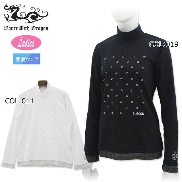 ダンスウィズドラゴン Dance With Dragon D2-152121 レディース 長袖モックネックシャツスポーツウェア ゴルフウェア 春夏