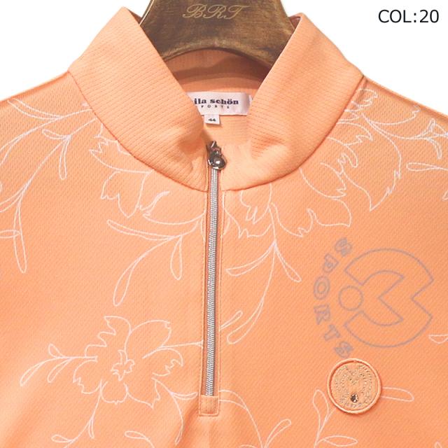 ミラショーン　milaschon　7344274255　レディース　半袖　ハーフジップシャツ　ゴルフウェア　スポーツウェア　春夏の通販は