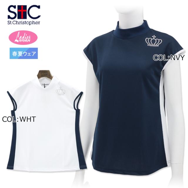 2025年春夏モデル セントクリストファー St.Christpher TL48102 レディース ノースリーブシャツ ゴルフウェア スポーツウェア 春夏