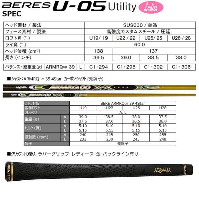 本間ゴルフ(ホンマ/HONMA) BERES ベレス U-05 GP レディース
