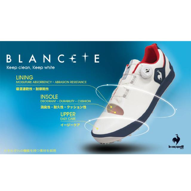 ルコックゴルフ Le coq sportif GOLF LG6SCS01L レディース ゴルフシューズ ブランテ スパイクレス ダイヤル 吸湿速乾 3E相当 ゴルフウェア 靴