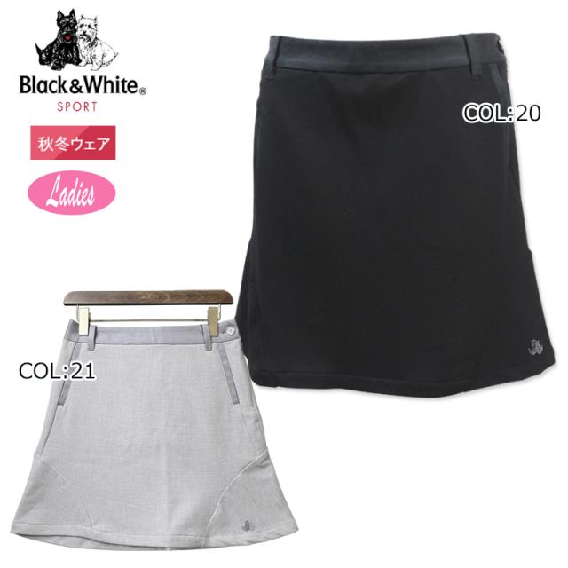 ブラック＆ホワイト Black&White BLF4003EB レディース スカート 裏起毛 ストレッチ 保温性 ゴルフウェア スポーツウェア 秋冬春の通販は