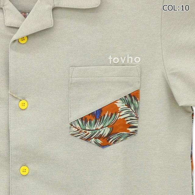 トヴホ tovho 21-185301 メンズ 半袖ポロシャツ アロハ切替シャツ