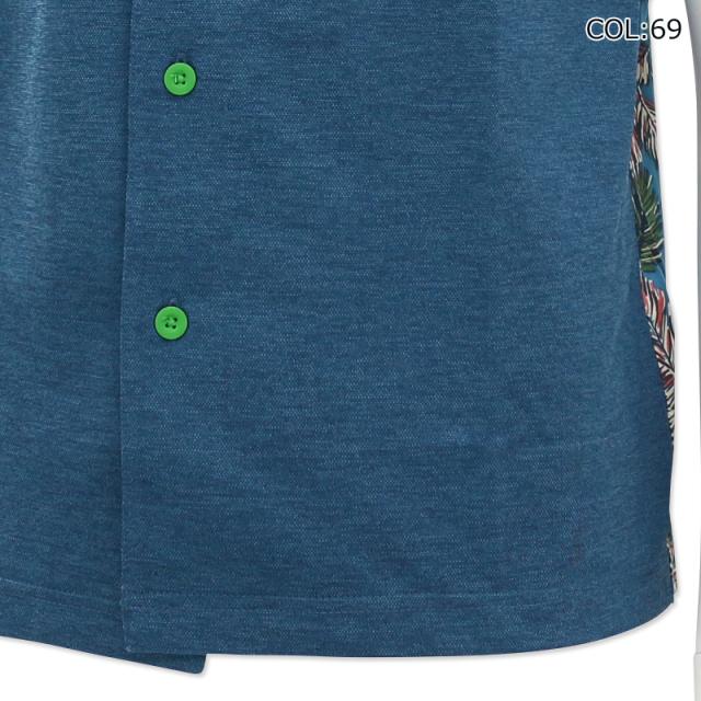 トヴホ tovho 21-185301 メンズ 半袖ポロシャツ アロハ切替シャツ