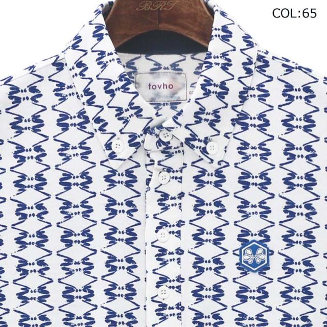 トヴホ tovho 21-153306 メンズ 半袖ポロシャツ モノグラムシャツ