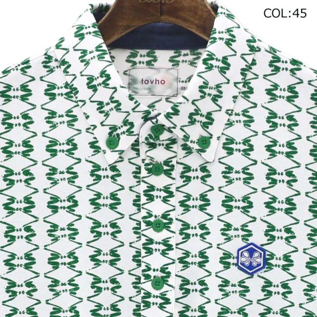 トヴホ tovho 21-153306 メンズ 半袖ポロシャツ モノグラムシャツ