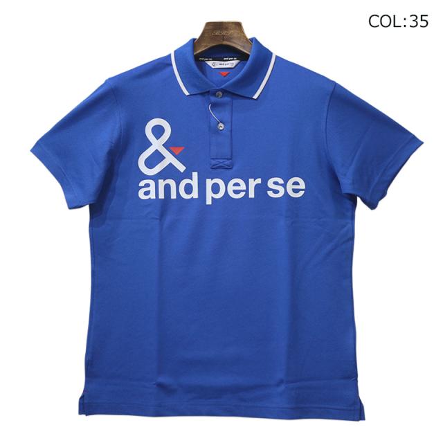 and per se ゴルフ用 メンズ 半袖ポロシャツ アンパスィ 半袖