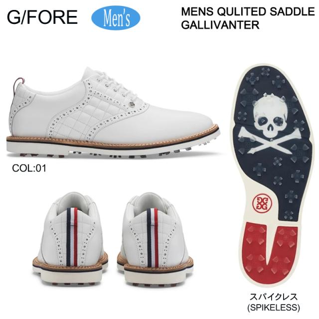 G/FORE GFORE ジーフォア 073422802 G4MS22EF03 メンズ ゴルフシューズ スパイクレス 紐靴 MENS QULITED SADDLE GALLIVANTER