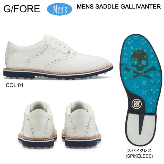 G/FORE GFORE ジーフォア 073422812 G4MS22EF04 メンズ ゴルフシューズ スパイクレス 防水 紐靴 SPIKELESS MENS SADDLE GALLIVANTER