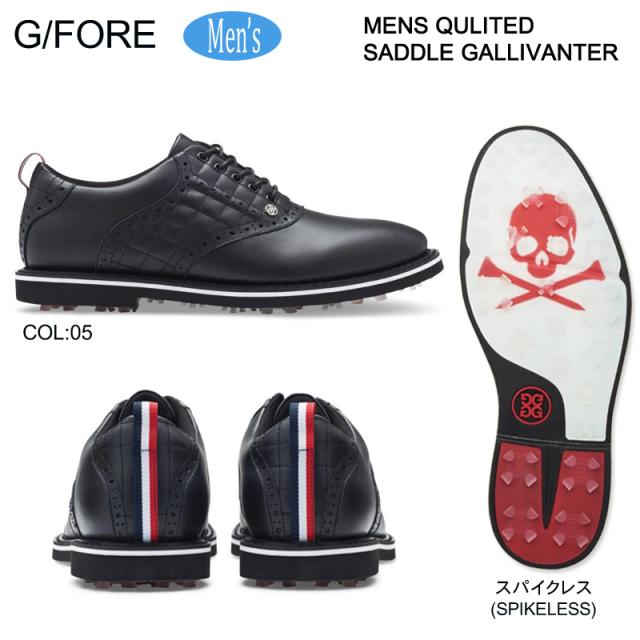 G/FORE GFORE ジーフォア 073414800 G4MF21EF03 メンズ ゴルフシューズ スパイクレス 防水 紐靴 MENS QULITED SADDLE GALLIVANTER SPIKELESS