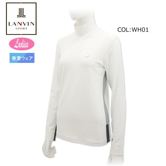 ランバン LANVIN VLX1021W1N レディース モックネック長袖シャツ ストレッチ ゴルフウェア スポーツウェア  春夏