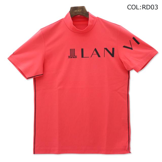 ランバンスポール モックネック ストレッチ ハーフジップ 総柄