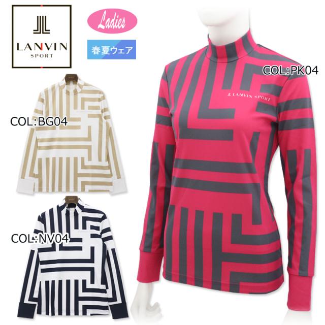 ランバン LANVIN VLX103303 レディース 長袖シャツ モノグラムプリント ストレッチ ゴルフウェア スポーツウェア  春夏