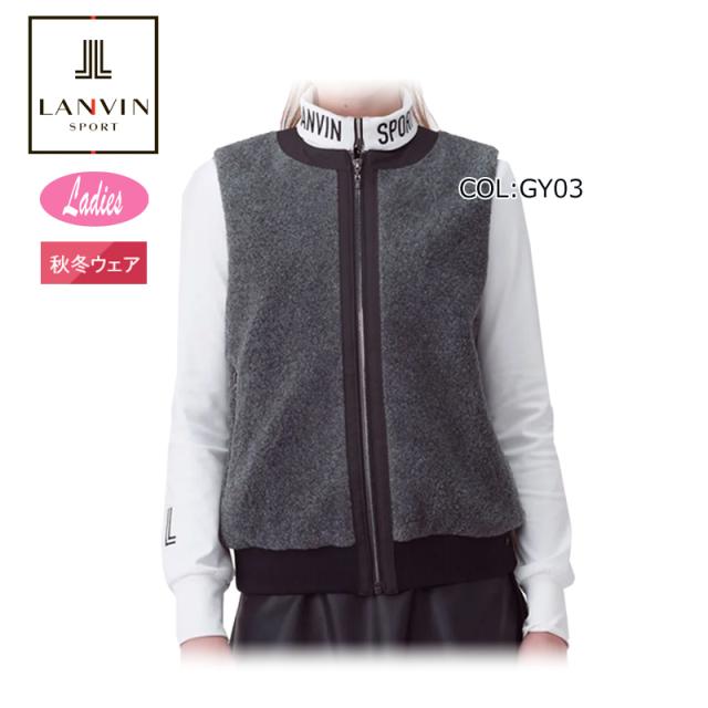 ランバン LANVIN VG5FVE72L レディース ベスト 中綿 アウターベスト 蓄熱保温 フェイクファー ゴルフウェア スポーツウェア 秋冬