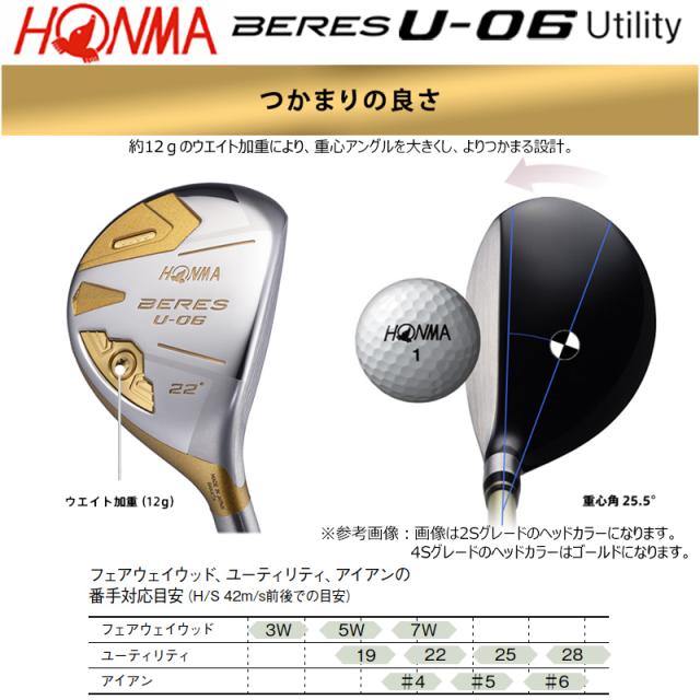 本間ゴルフ(ホンマ/HONMA) ベレス U-06 ユーティリティー 右用 アーマック X 47 4Star★★★★ カーボンシャフト_3