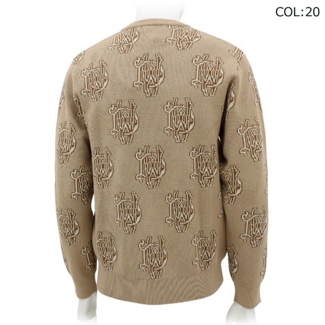 ダンスウィズドラゴン Dance With Dragon D1-661121 メンズ ニット モノグラム ストレッチ ゴルフウェア スポーツウェア 秋冬 ダンスウィズドラゴン Dance With Dragon D1-661121 メンズ ニット