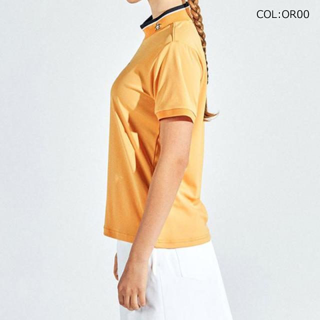 【ネコポス送りとどける能力のある】マンシングウェア Munsingwear MG5SHS56L レディース 半袖 モックネックシャツ UVはね除ける クーリング 伸ばすこと ゴルフ御召しもの 運動競技御召しもの 春夏