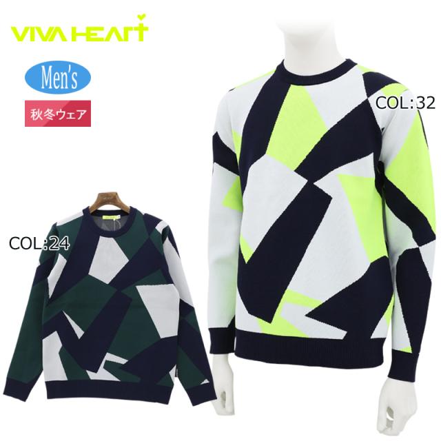 ビバハート VIVA HEART 011-12010 メンズ セーター 手洗い可 ストレッチ ゴルフウェア スポーツウェア 秋冬