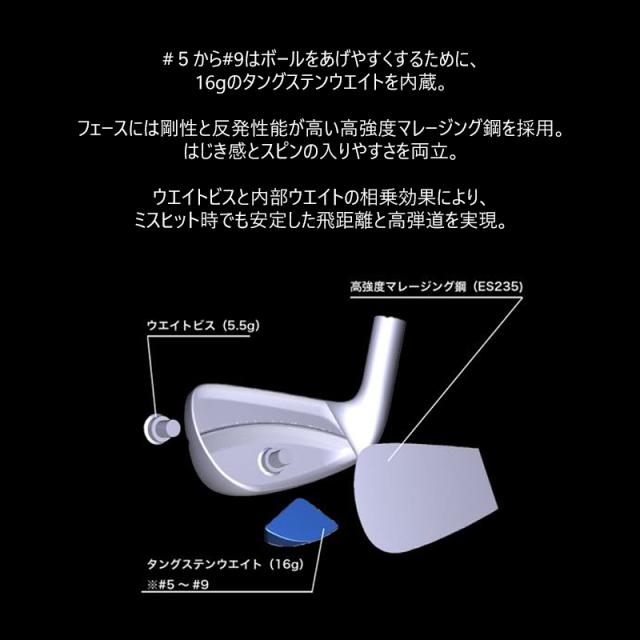本間ゴルフ(ホンマ/HONMA) ツアーワールド TW-Hx アイアン 5本組(#6-9.PW) N.S.PRO 950neo スチールシャフト 2025年モデル_6
