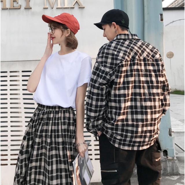 Offクーポン適用 ペアルック カップル 半袖tシャツ ロングスカート チェック柄 長袖 シャツ ホワイト 白 黒 ペアルック カップル の通販はau Pay マーケット Felmer フェルマー