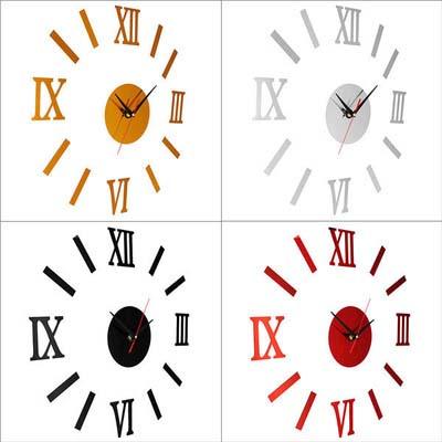 壁掛け時計 静音 壁掛 ナチュラル時計 おしゃれ 新生活 シンプル 時計鏡の壁に時計を貼る ローマ数字時計 ロマネスク Diyローマ数字時計の通販はau Pay マーケット もも屋