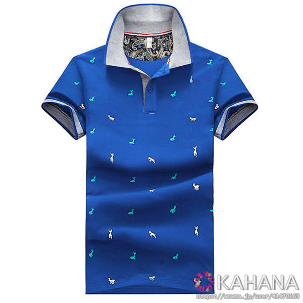 ポロシャツ ゴルフウェア メンズ Tシャツ カジュアルシャツ ゴルフシャツ 夏 ペイズリー 鹿 動物柄 シンプル 半袖 アメカジ トップス 上の通販はau Pay マーケット Kahana