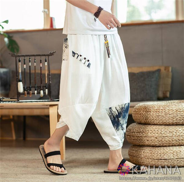 サルエルパンツ メンズ 9分パンツ ボトムス リネンワイドパンツ 涼しい チノパン 夏 ガウチョパンツ 麻 パンツ ゆったり 無地の通販はau Pay マーケット Kahana