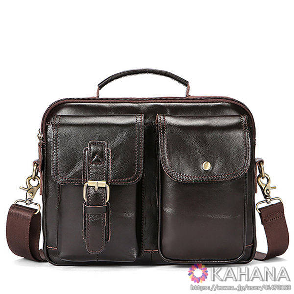 ショルダーバッグ メンズ 本革 大容量 高級 最新ステッチ改良 耐久性アップ ワンショルダーバッグ 斜め掛け レザー カジュアル 通勤iの通販はau Pay マーケット Kahana