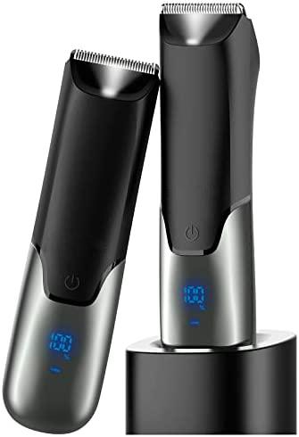 ボディシェーバー メンズ 2022革新モデル VIOシェーバー 男性用 2段階変速 LEDディスプレイ 長さ調整 IPX7防水 乾湿両用 ムダ毛処理 デリケートゾーン 電気シェーバー 腕 胸 お腹 全身適用USB充電 充電台座なし プレゼント
