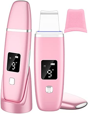 ウォーターピーリング 超音波 美顔器 超音波ピーリング スマートピール 超音波振動 EMS プラスイオン マイナスイオン 1台4役 USB充電式 (ピンク)